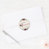 ブルゴーニュとブルーフローラキンセアニェラパーティー ラウンドシール (封筒)