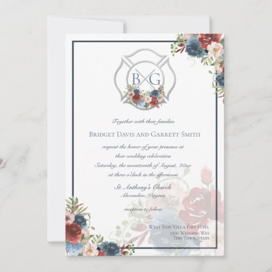 ブルゴーニュとブルーフローラファイターモノグラム 招待状 (正面)