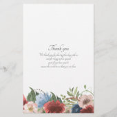 ブルゴーニュとブルーフローラ結婚のディナーメニュー (裏面)