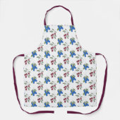 ブルゴーニュとブルーベリーパターン エプロン (正面)