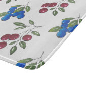 ブルゴーニュとブルーベリーパターン カッティングボード (角)