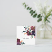 ブルゴーニュとプラムウォーターのカラーフローラ スクエア名刺 (スタンド正面)