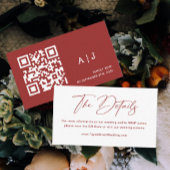 ブルゴーニュとホワイトの結婚クリスマスのウェブサイト エンクロージャーカード