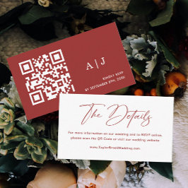 ブルゴーニュとホワイトの結婚クリスマスのウェブサイト エンクロージャーカード