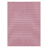 ブルゴーニュとホワイトキャンディストライプー テーブルクロス (正面)