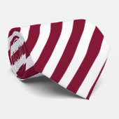 ブルゴーニュとホワイトキャンディストライプー ネクタイ (ロール)