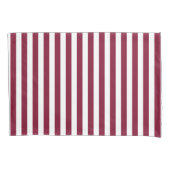 ブルゴーニュとホワイトキャンディストライプー 枕カバー (正面)