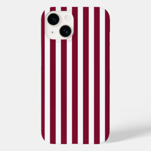ブルゴーニュとホワイトキャンディストライプー Case-Mate iPhone 14ケース