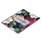 ブルゴーニュとホワイトフローラモノグラム雑誌/ ノートブック (左側)