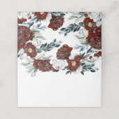 ブルゴーニュとホワイトフローラヴィンテージ結婚式 プレイスカード (外部開封)