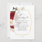 ブルゴーニュとホワイトフローラ幾何学園区と参照 招待状 (正面)