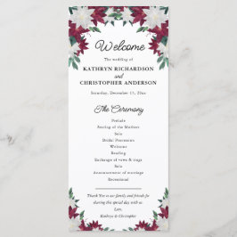 ブルゴーニュとホワイトポインセチア結婚クリスマス プログラム