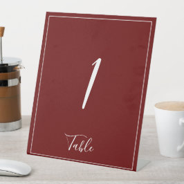 ブルゴーニュとホワイトミニマル結婚リスト 台座サイン