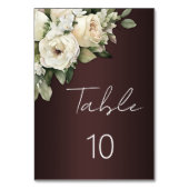 ブルゴーニュとホワイトローズヴィンテージボホ結婚ズ テーブルナンバー (裏面)