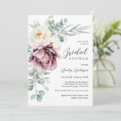 ブルゴーニュとホワイト牡丹フローラブライダルシャワー 招待状 (スタンド正面)