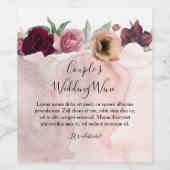 ブルゴーニュと埃っぽいピンク結婚フローラ ワインラベル (シングルラベル)