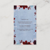 ブルゴーニュと埃っぽいブルーのフローラ水色 名刺 (裏面)