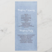 ブルゴーニュと埃っぽいブルーの結婚式 プログラム (裏面)