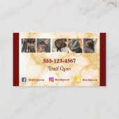 ブルゴーニュと大理石のヘアブレイディング 名刺 (裏面)