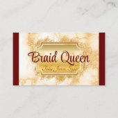 ブルゴーニュと大理石のヘアブレイディング 名刺 (正面)