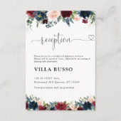 ブルゴーニュと海軍のウェディングレセプションカード エンクロージャーカード (正面)