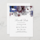 ブルゴーニュと海軍のフローラは日付を保存 案内ポストカード (正面/裏面)