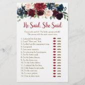 ブルゴーニュと海軍のフローラ彼は彼女がゲームを言ったと言った (正面)