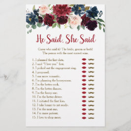 ブルゴーニュと海軍のフローラ彼は彼女がゲームを言ったと言った