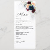 ブルゴーニュと海軍のフローラ結婚のメニュー メニュー (正面)