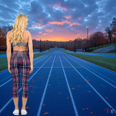 ブルゴーニュと海軍のプレイドタルタン模様 カプリレギンス