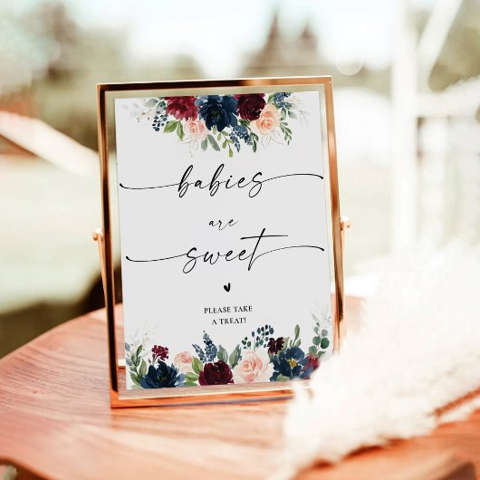 ブルゴーニュと海軍のベビーは甘い兆候である 台座サイン