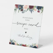 ブルゴーニュと海軍のレシピカードの標識 台座サイン (正面)