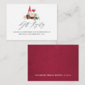 ブルゴーニュと海軍のワインの試飲ブライダルシャワーギフト エンクロージャーカード (正面/裏面)