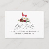 ブルゴーニュと海軍のワインの試飲ブライダルシャワーギフト エンクロージャーカード (正面)