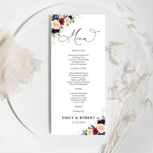 ブルゴーニュと海軍結婚のセレモニー メニュー