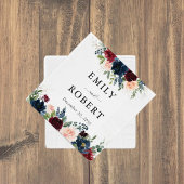 ブルゴーニュと海軍結婚のナプキン スタンダードカクテルナプキン