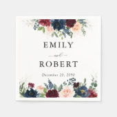 ブルゴーニュと海軍結婚のナプキン スタンダードカクテルナプキン (正面)