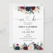 ブルゴーニュと海軍結婚の式招待状 招待状 (正面)