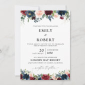 ブルゴーニュと海軍結婚の式招待状 招待状 (正面)