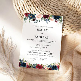 ブルゴーニュと海軍結婚の式招待状 招待状