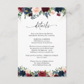 ブルゴーニュと海軍結婚の式詳細カード エンクロージャーカード (正面)