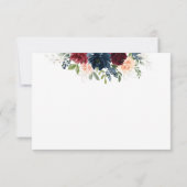 ブルゴーニュと海軍結婚の式RSVPカード 出欠カード (裏面)