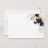 ブルゴーニュと海軍結婚の式RSVPカード 出欠カード (裏面)