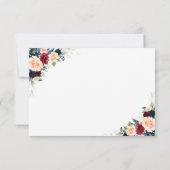 ブルゴーニュと海軍結婚の式RSVPカード 出欠カード (裏面)