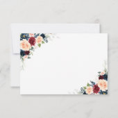 ブルゴーニュと海軍結婚の式RSVPカード 出欠カード (裏面)