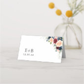 ブルゴーニュと海軍結婚の折り畳み座席表 プレイスカード (裏面)