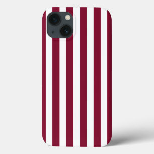 ブルゴーニュと白いキャンディストライプーのCase-Mate iPhone 13ケース