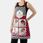 ブルゴーニュと白い星の模様の写真コラージュ エプロン (インサイチュ)