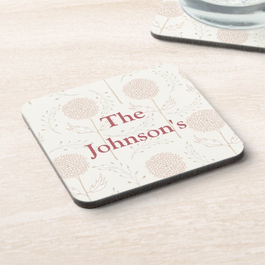 ブルゴーニュと白い花 コースター (左側)