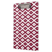 ブルゴーニュと白のダイヤモンドパターン クリップボード (左)